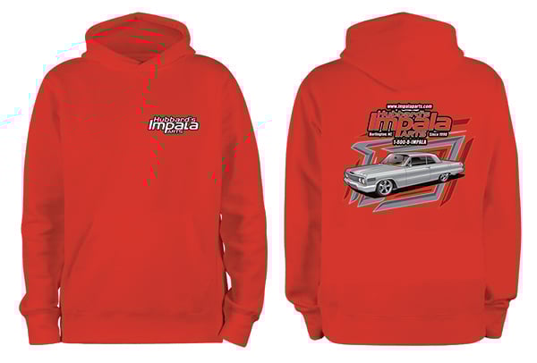 HUBBARDS IMPALA PARTS HOODIE 2023, XL RED (EA)